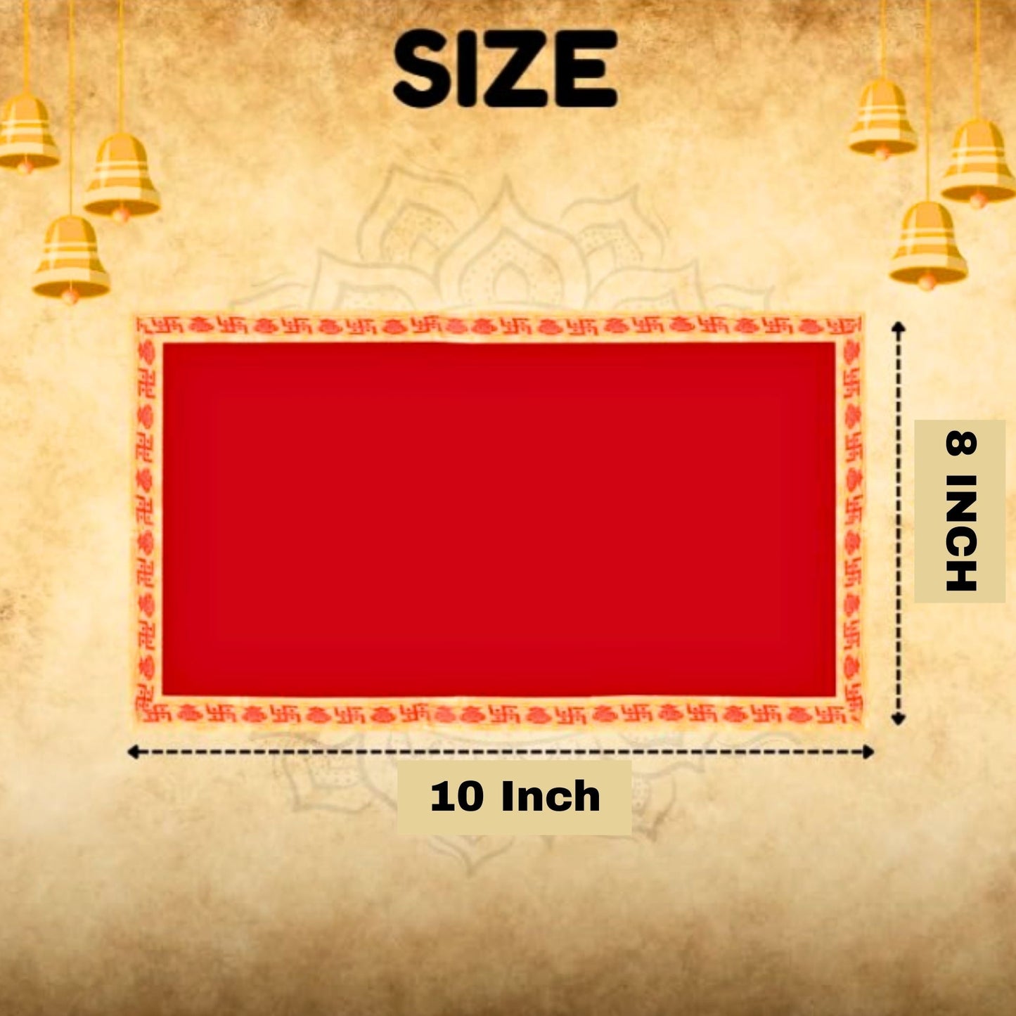 Pooja Aasan (alfombra) en terciopelo | Pooja Velvet Aasan (Pooja Mat) 8*10 inch in size