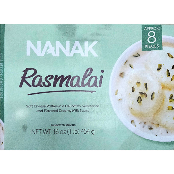 Postre de requeson en crema de leche con cardamomo y pistacho | Nanak Rasmalai (Frozen) 454g/8pcs.