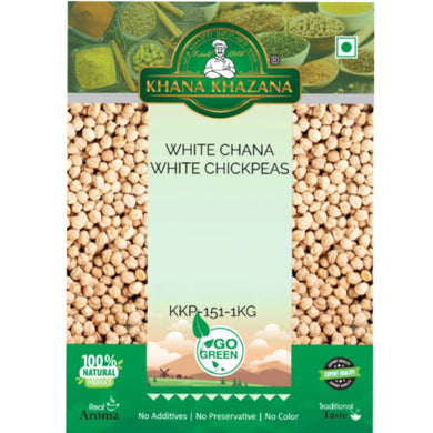 Garbanzos Blanco (Cicer arietinum, tipo Desi) | White Chick Peas 1kg Khana Khazana