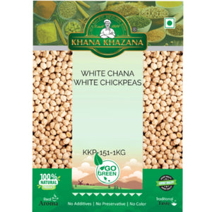 Garbanzos Blanco (Cicer arietinum, tipo Desi) | White Chick Peas 1kg Khana Khazana