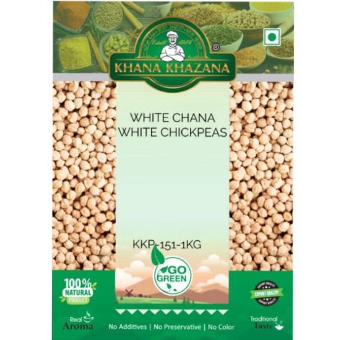 Garbanzos Blanco (Cicer arietinum, tipo Desi) | White Chick Peas 1kg Khana Khazana