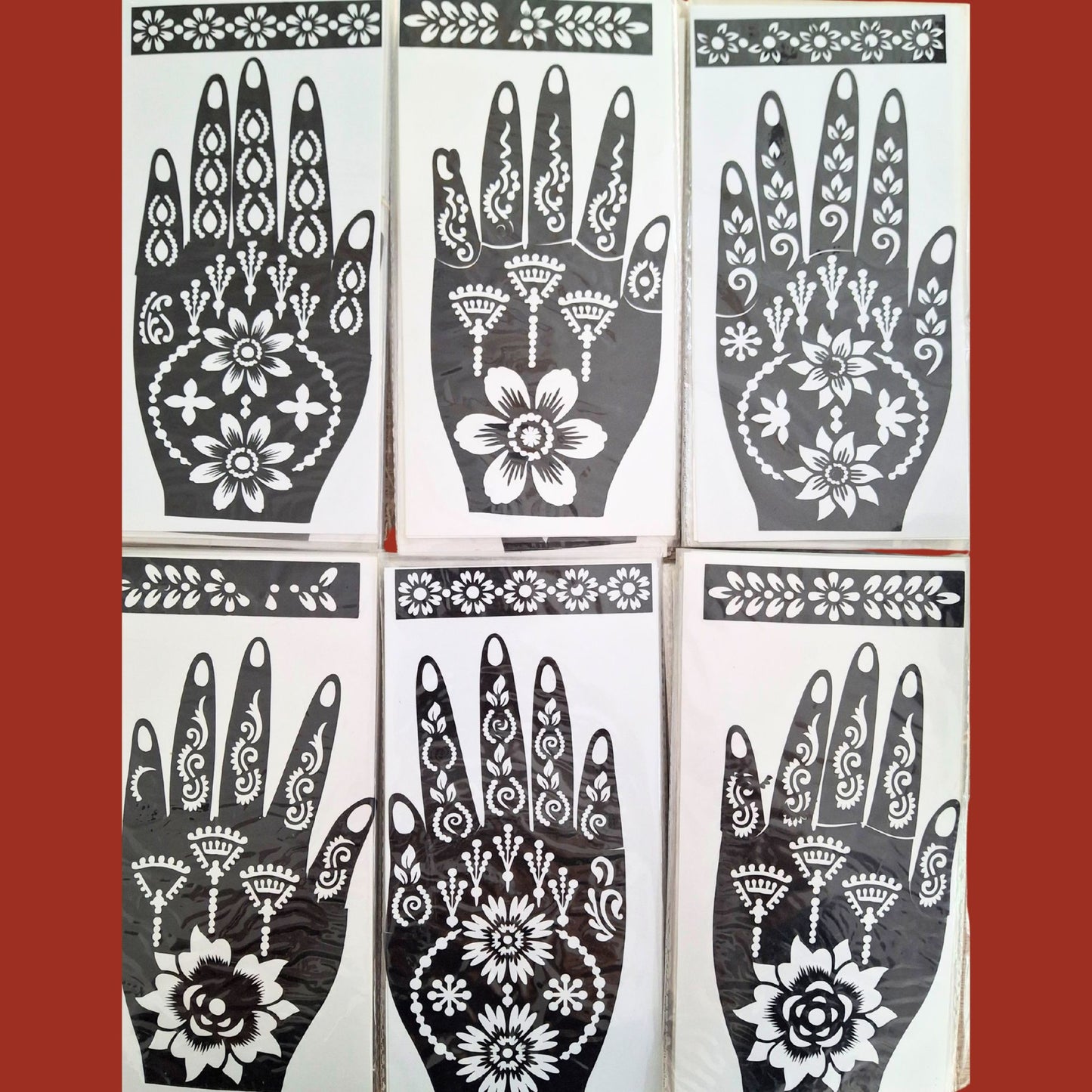 Plantillas de tatuajes de henna (Mehandi) | Henna Tattoo (Mehandi) Stencils design stickers 1pcs.