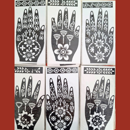Plantillas de tatuajes de henna (Mehandi) | Henna Tattoo (Mehandi) Stencils design stickers 1pcs.