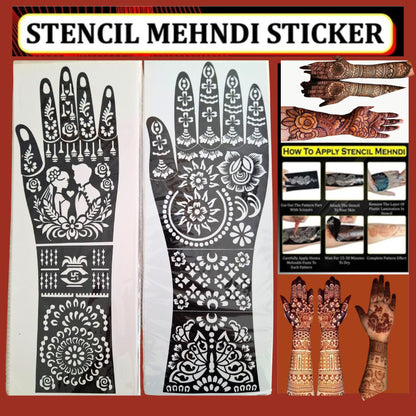 Plantillas de tatuajes de henna | Henna Tattoo (Mehandi) Stencils design stickers 1pcs.