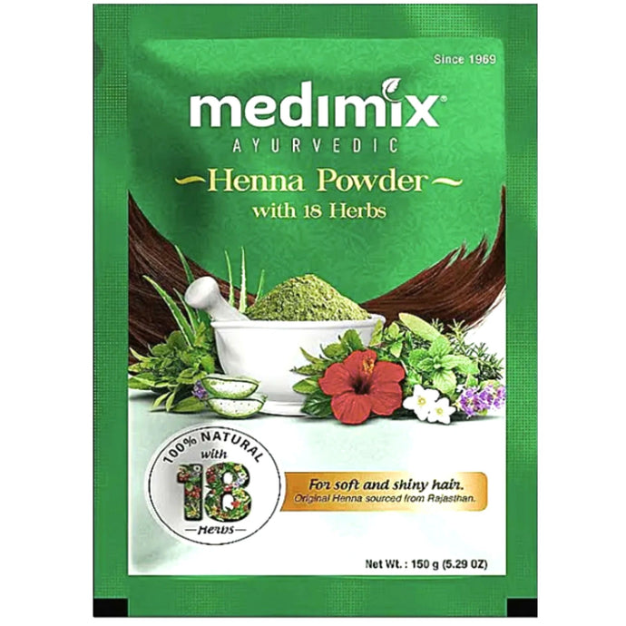 Henna Herbal color tradicional | Henna Powder Traditional | Mehandi Powder with 18 Herbs 150g Medimix