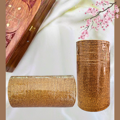 Pulsera | Golden Sparkling Glitter Bangles - 4 pieces (size -2.4)