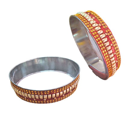 Tamiz para Karwa Chauth pooja | Karwa Chauth Stainless Steel Channi/ Chalni (Red) 1 pcs.