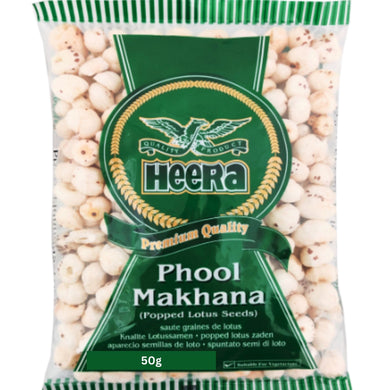 Semillas de Loto infladas | Popped Lotus Seeds | Phool Makhana 50g Heera