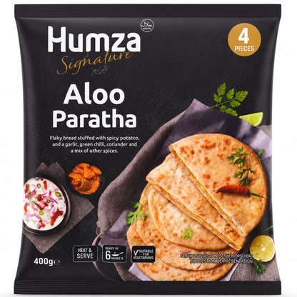 Pan relleno de Patata estofada y Especias (Congelado)| Aloo Paratha 400g/4pcs. Humza (Frozen)