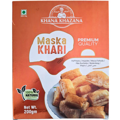 Pasteles salados de Hojaldre y Mantequilla | Khari Puff (Biscuits) Maska 200g Khana Khazana
