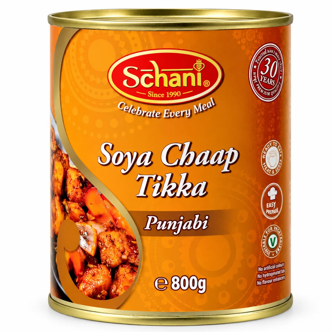Taquitos de Proteina Vegetal  | Soya Chaap Tikka Punjabi Vegetarian Protein fillet 850g Schani