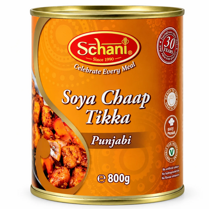 Taquitos de Proteina Vegetal  | Soya Chaap Tikka Punjabi Vegetarian Protein fillet 850g Schani