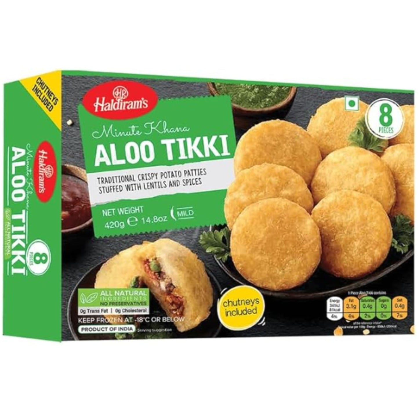 Empanadas de patata | Aloo Tikki 420g/8pcs. Haldiram