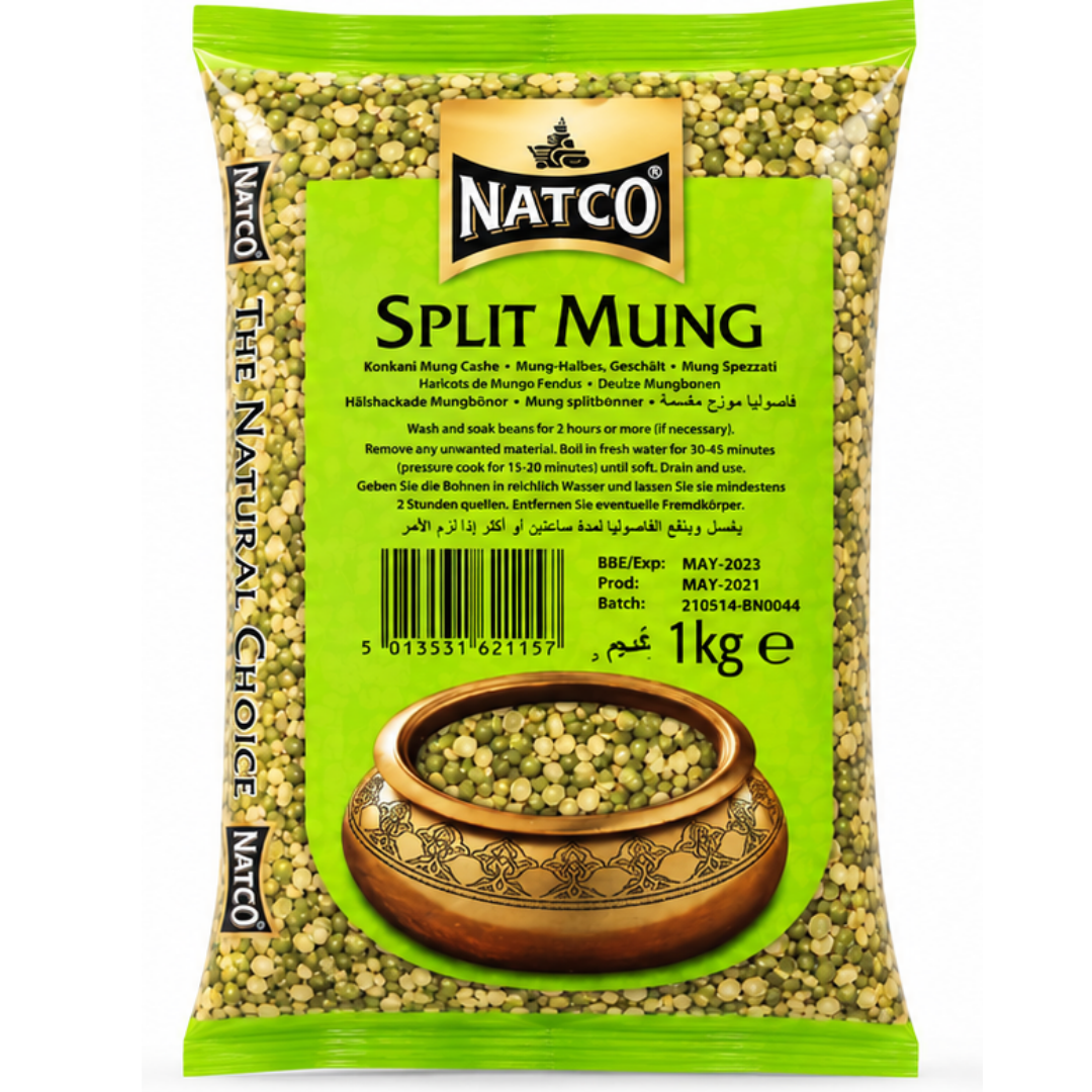 Judias Mungo Verdes Partidas (Vigna radiata) | Split Mung Lentils 1kg Natco