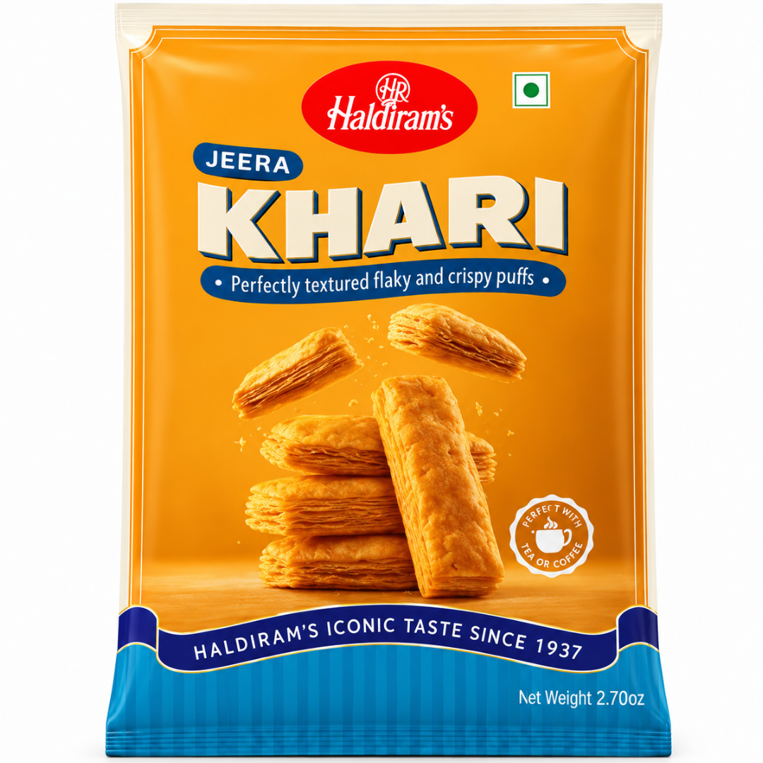 Pasteles salados de Hojaldre Semillas de Comino | Khari Puff (Biscuits) Cumin 200g Haldiram´s