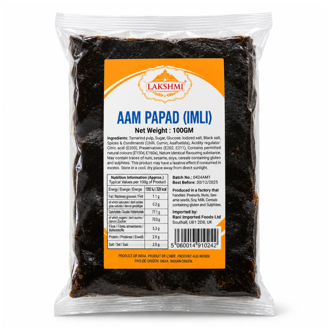 Barra de Tamarindo | Imli Aam Papad (Tamarind Bar) Sweet & Tangy 100g Lakshmi