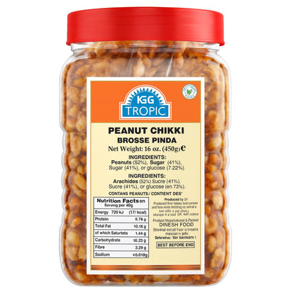 Dulce Turrón de Cacahuetes | Chikki Peanut Gajak 450g KRG