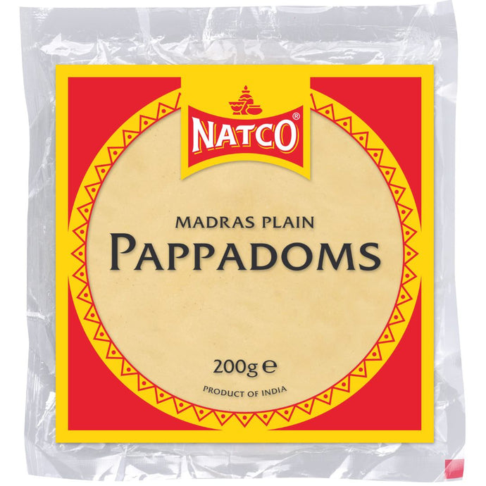 Papadum Madras Plain | Madras Plain Papad 200g Natco