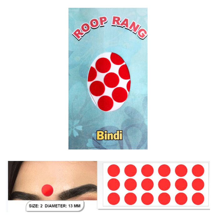 Bindi Rojo | Velvet Sticker Kumkum | Bindi Red in colour size-2.5 Roop Rang