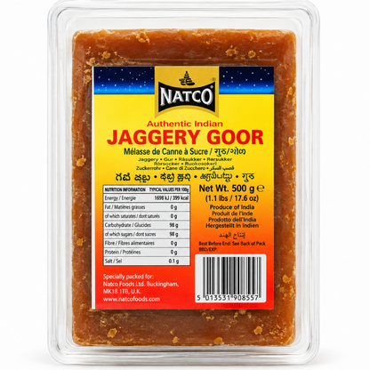 Azúcar Integral Puro de Caña (Panela) | Cane Sugar Jaggery | Goor 500g Natco