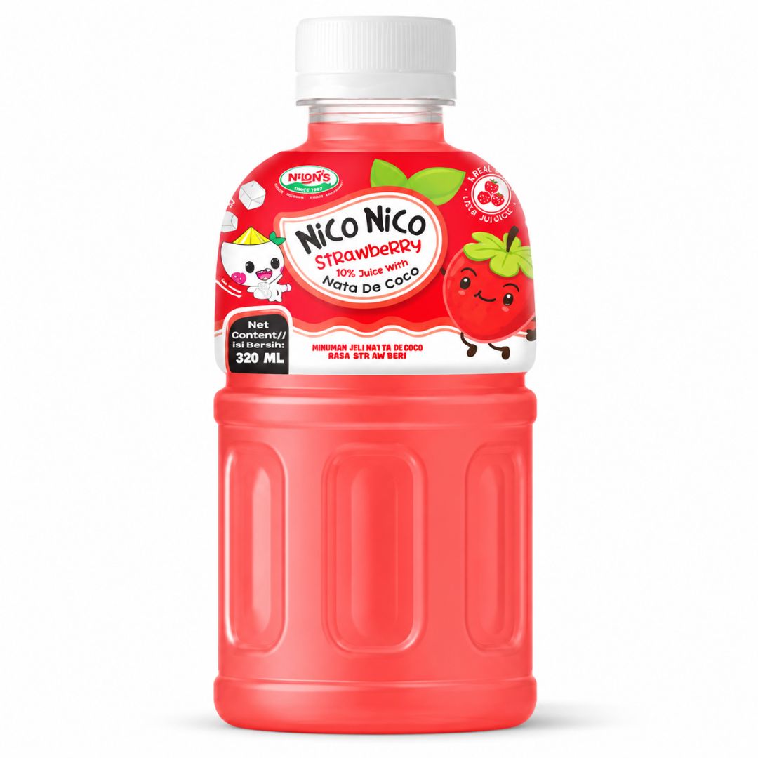 Bebida de sabores frutales | Strawberry Flavored Drink 320ml Nico Nico
