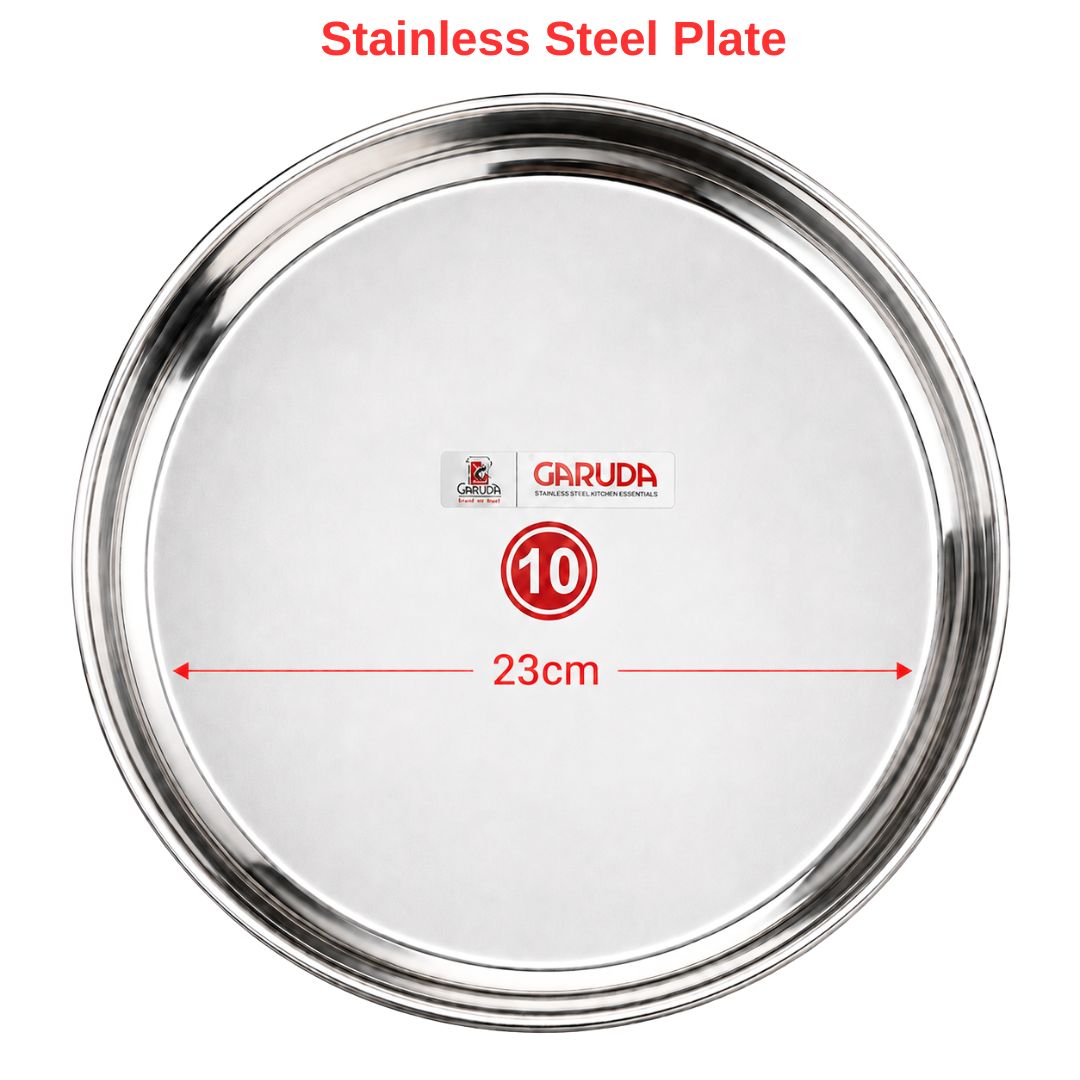 Stainless steel dinner plate | Stainless Steel Plate with diameter approx. 27cm 140g