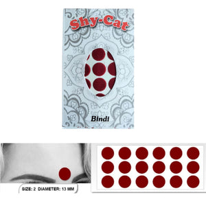 Bindi Rojo Intenso | Velvet Sticker Kumkum | Bindi Deep Red in colour Size-2 Shy-Cat & Roop Rang