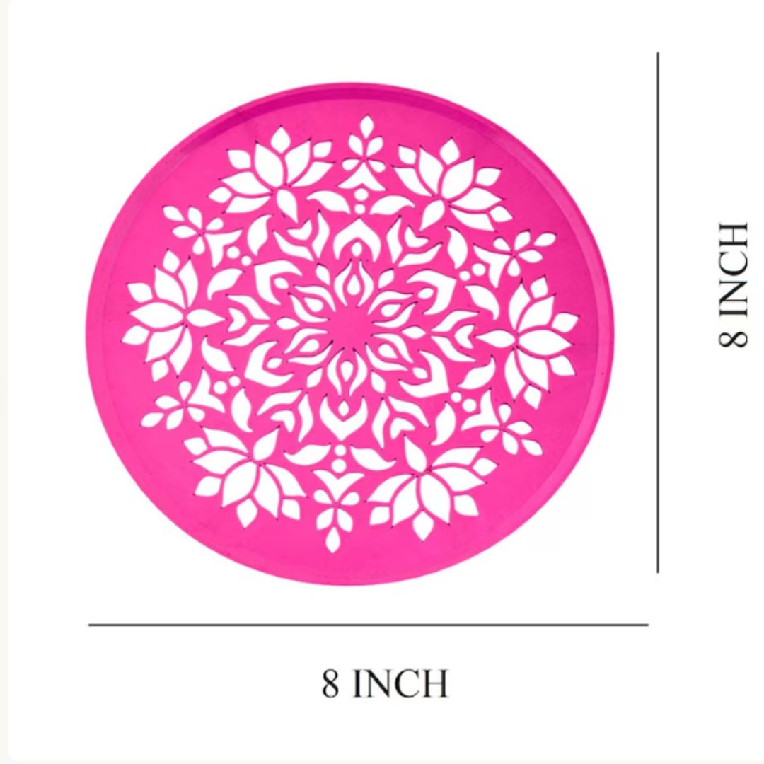 Kit de Fabricación de Rangoli | Rangoli Making (Stencil) Plastic Kit (1 Piece, Ready to Draw) 8inches