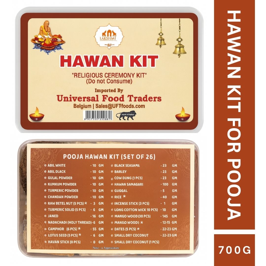 Kit para ceremonia religiosa Hawan | Hawan Kit (Religious Ceremony Kit) for Pooja 700g Lakshmi