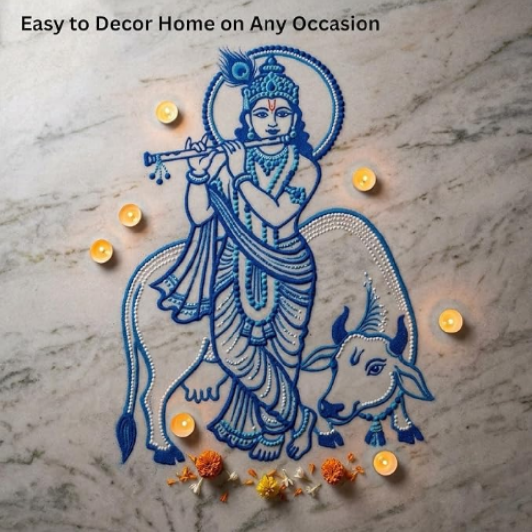 Kit de Fabricación de Rangoli | Rangoli Making (Stencil) Square Acrylic Dotted Kolam Rangoli Kit (1 Piece, Ready to Draw) 6inches