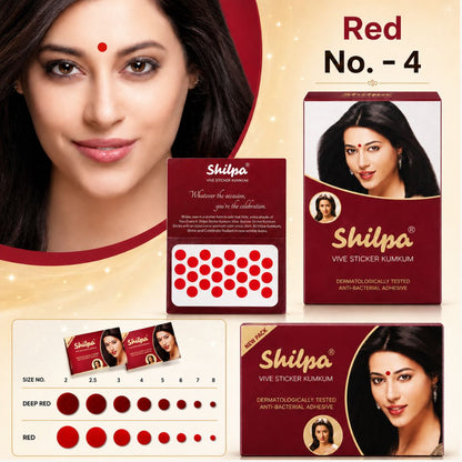 Bindi Rojo | Velvet Sticker Kumkum | Bindi Red in colour and Size-4 Shilpa