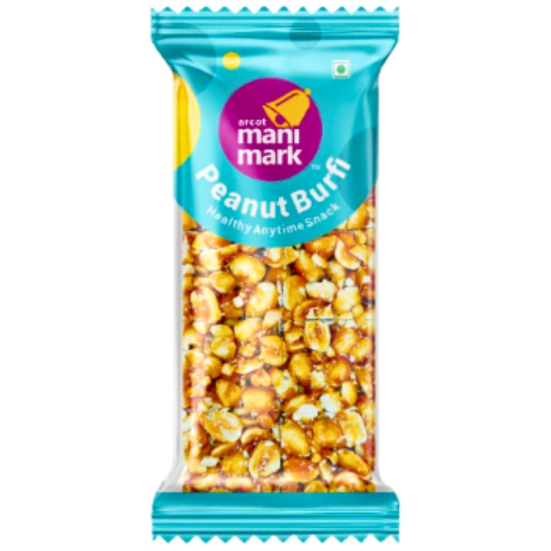 Dulce Turrón de Cacahuetes | Chikki Peanut (Burfi) 135g Manimark
