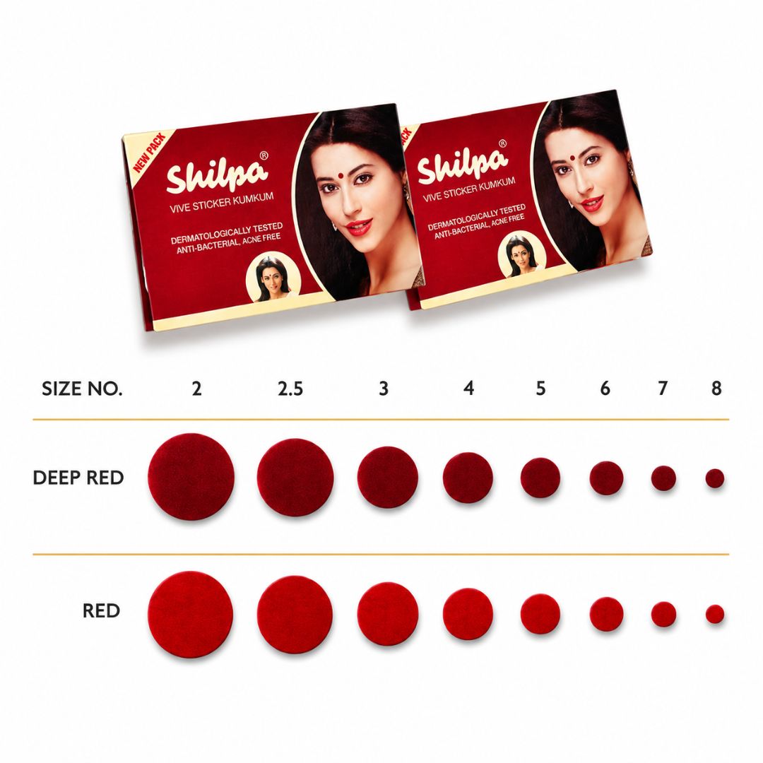 Bindi Rojo | Velvet Sticker Kumkum | Bindi Red in colour and Size-4 Shilpa