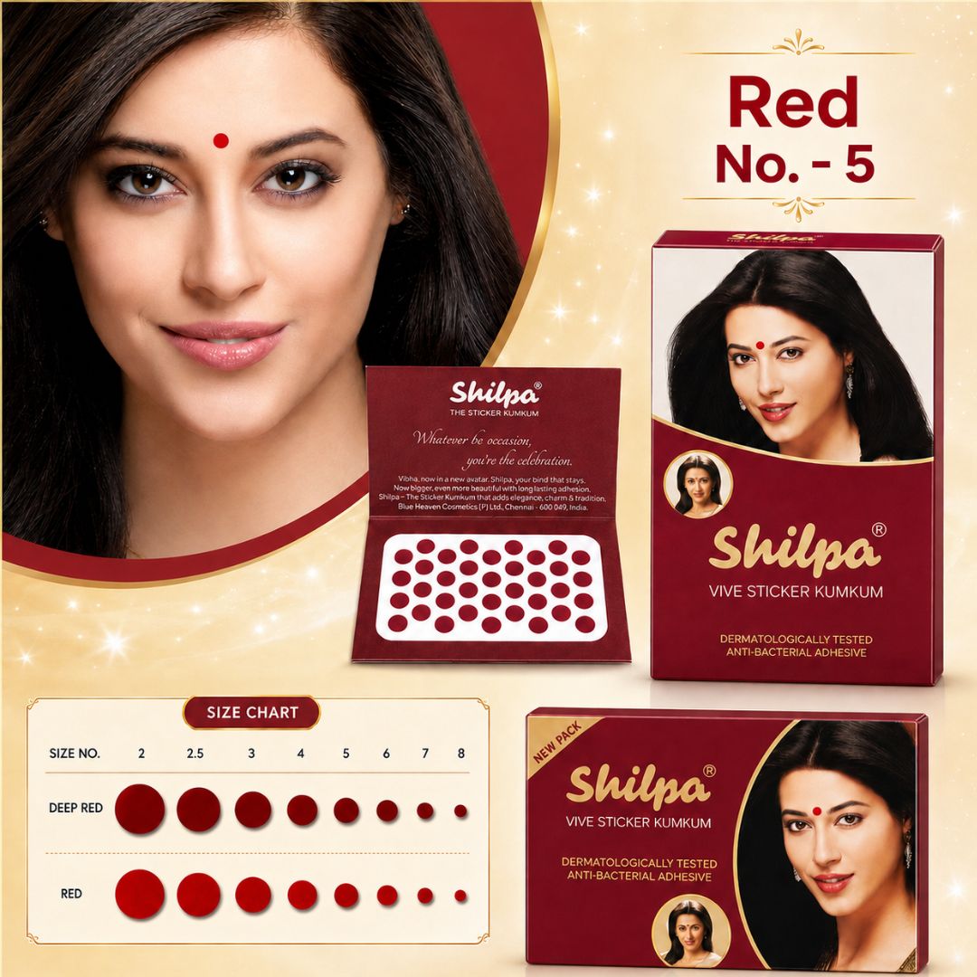 Bindi Rojo | Velvet Sticker Kumkum | Bindi Red in colour and Size-5 Shilpa