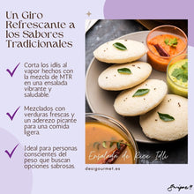 Load image into Gallery viewer, Innovative Rice Idli Salad, a light and nutritious meal option.-Corta los idlis al vapor hechos con la mezcla de MTR en una ensalada vibrante y saludable. -Mezclados con verduras frescas y un aderezo picante para una comida ligera. -Ideal para personas conscientes del peso que buscan opciones sabrosas.