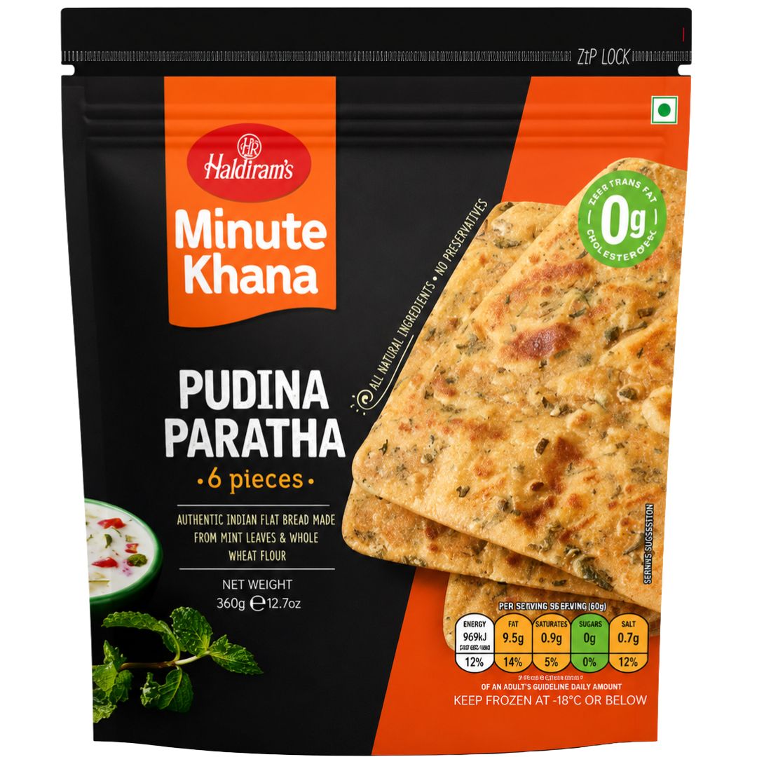 Pan de menta (Congelado) | Pudina (Mint) Paratha 400g/6pcs. Haldiram (Frozen)