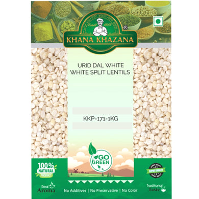 Frijol blanco Partido y Pelado (Vigna mungo) | Urid dal White 1kg Khana Khazana
