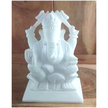 Cargar imagen en el visor de la galería, Estatuas del Señor Ganesha (ídolo) en mármol blanco  | Lord Ganesha Statues in White Marble (Idol)