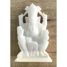 Cargar imagen en el visor de la galería, Estatuas del Señor Ganesha (ídolo) en mármol blanco  | Lord Ganesha Statues in White Marble (Idol)