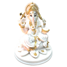 Cargar imagen en el visor de la galería, Estatuas del Señor Ganesha (ídolo) en mármol blanco | Lord Ganesha Statue in White Marble (Idol)