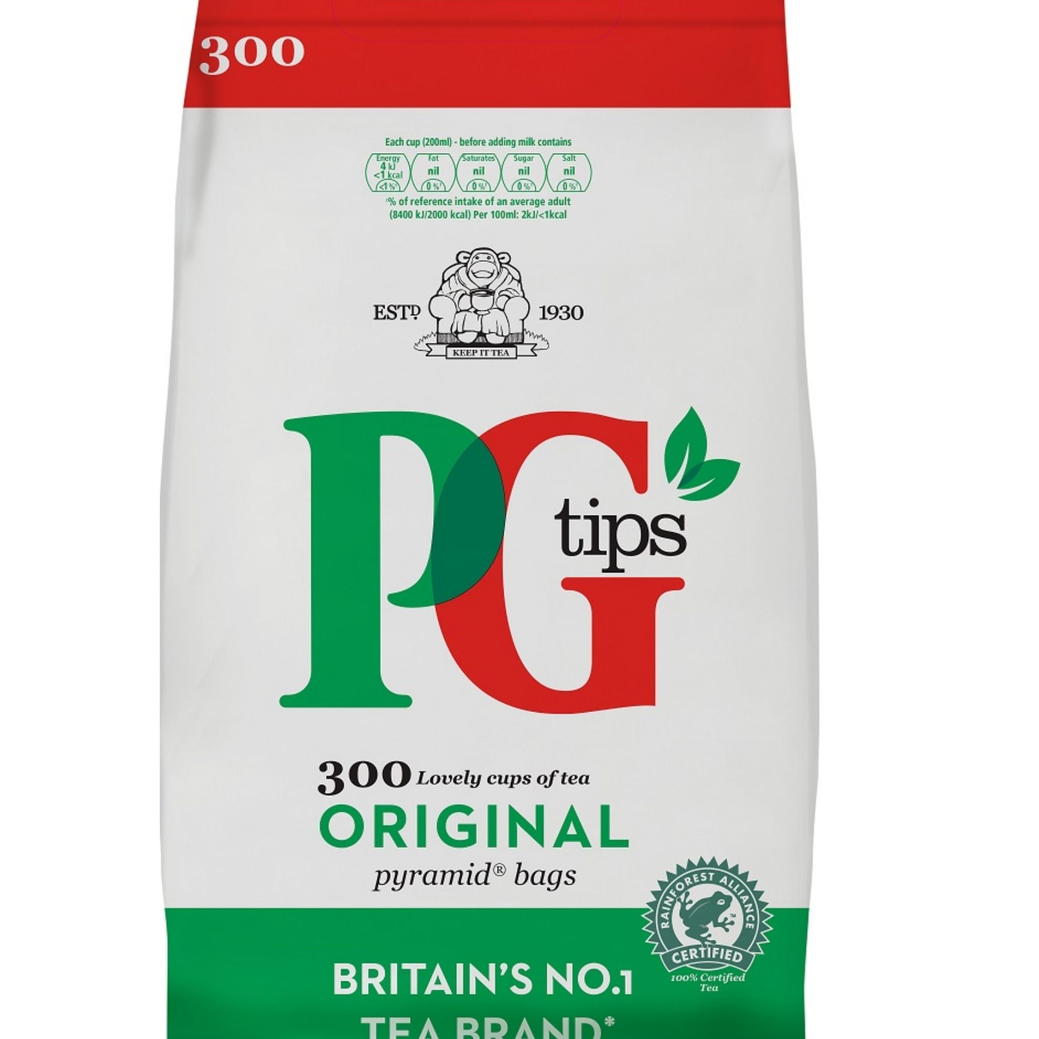 PG Tips Té negro premium, bolsas piramidales de té negro, 40 unidades