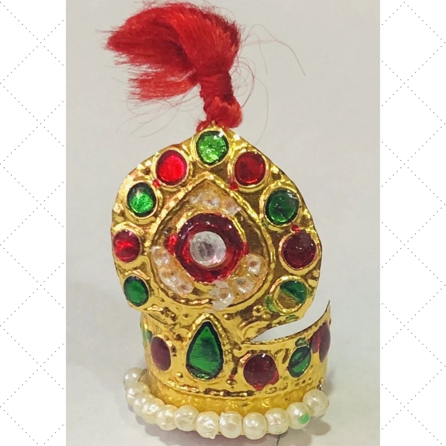 Adorno para la cabeza  | Designer Crown for god | Designer Mukut for pooja (small size)