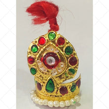 Cargar imagen en el visor de la galería, Adorno para la cabeza  | Designer Crown for god | Designer Mukut for pooja (small size)