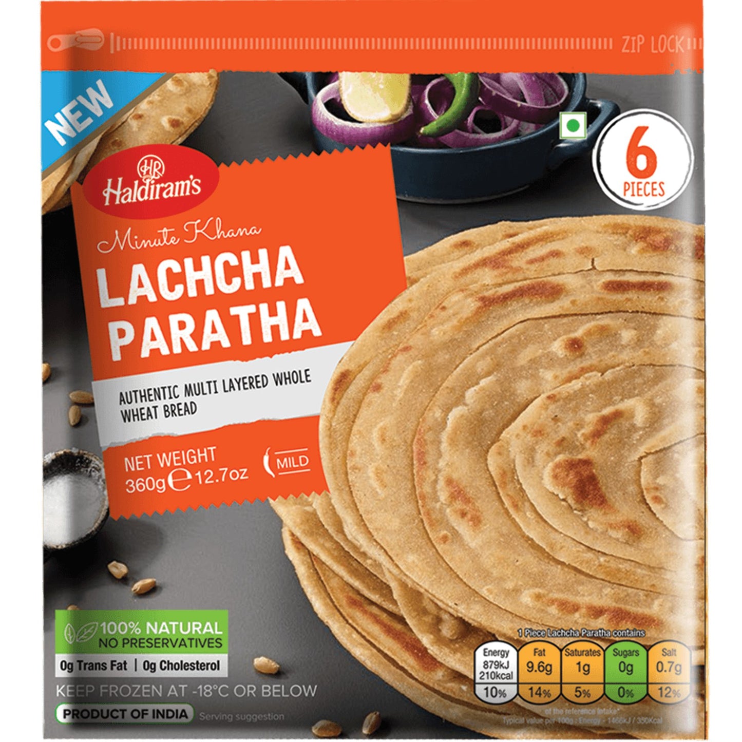 Pan Indio Paratha | Lachcha Paratha 360g/6pcs. (Frozen) Haldiram