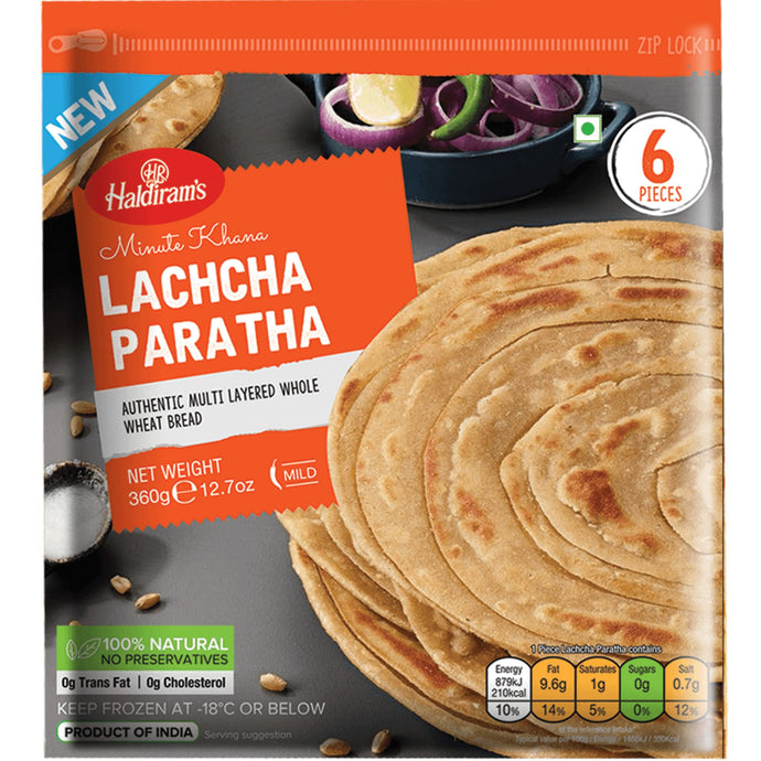 Pan Indio Paratha | Lachha Paratha 400g/6pcs (Frozen) Haldiram
