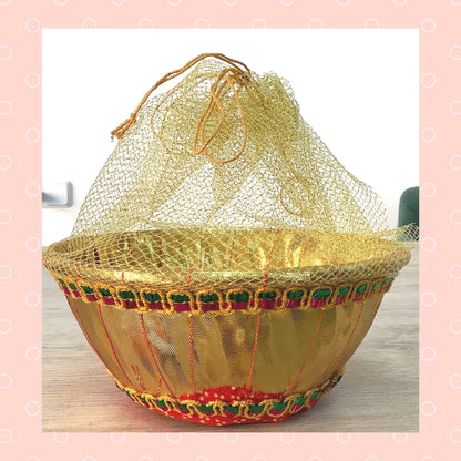 Golden Fancy Gift Basket | Golden Fancy Gift Basket with 19cm in diameter