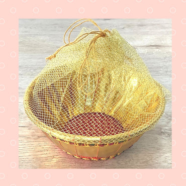Golden Fancy Gift Basket | Golden Fancy Gift Basket with 19cm in diameter