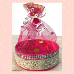 Cesta de regalo de lujo colorida | Colourful Fancy Gift Basket with 20cm in diameter