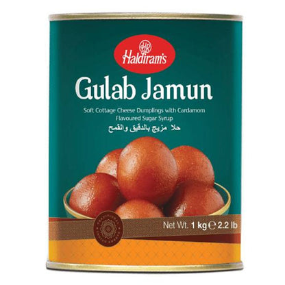 Dulce Bolas de leche frita en sirope con agua de rosas | Gulab Jamun 1kg Haldiram