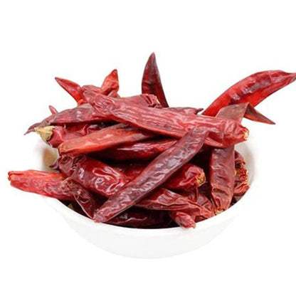 साबुत लाल मिर्च | साबुत लाल लंबी मिर्च (डंठल सहित) 100 ग्राम शानी